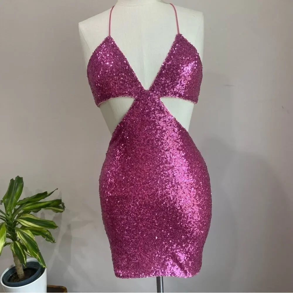 Hello Molly Glittering Pink Mini Dress - Picture 2 of 15